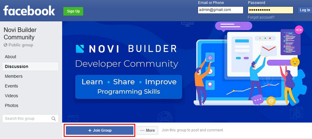 Novi Builder Facebook Community